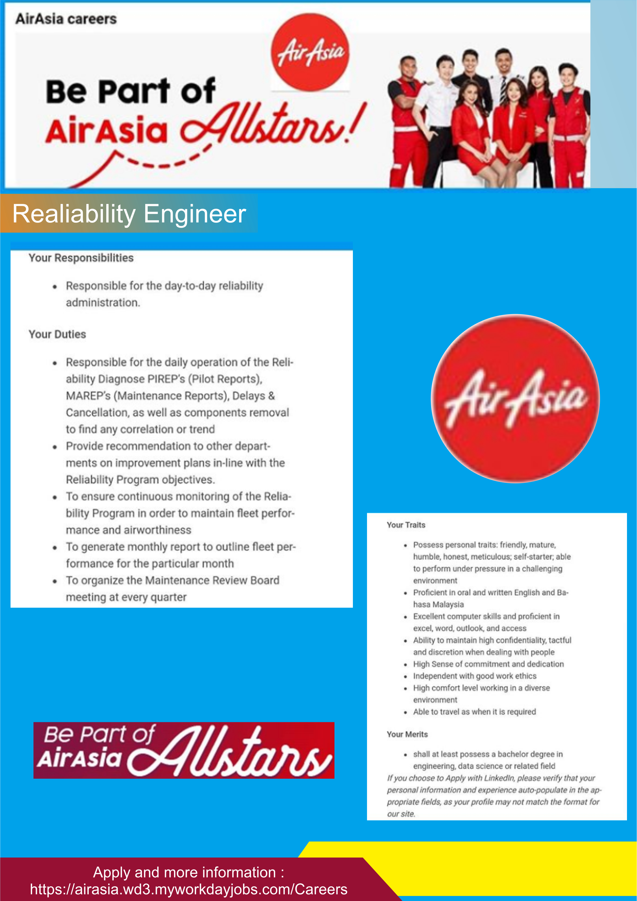 Lowongan Air Asia : Realiability Engineer