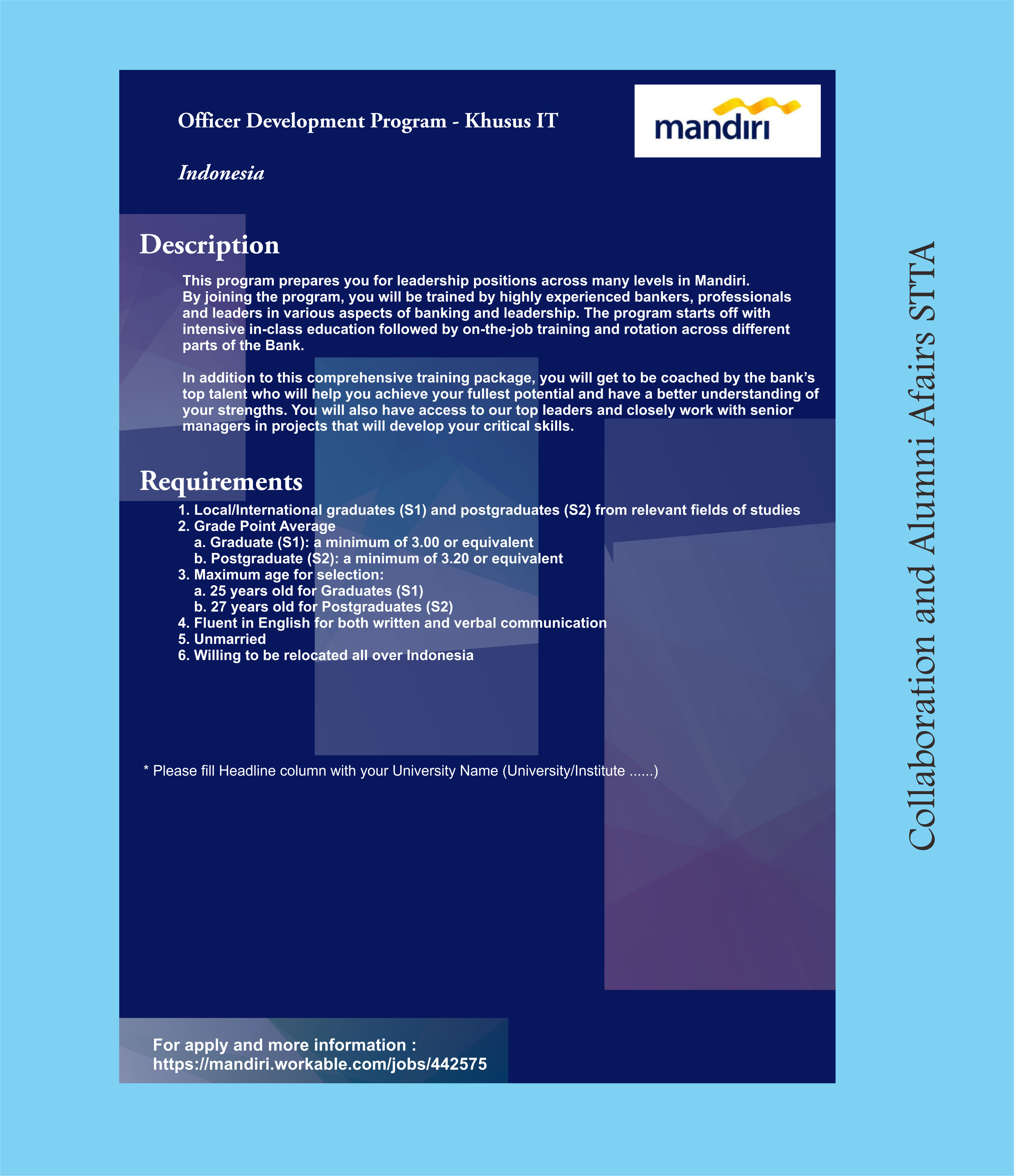 Lowongan Bank Mandiri