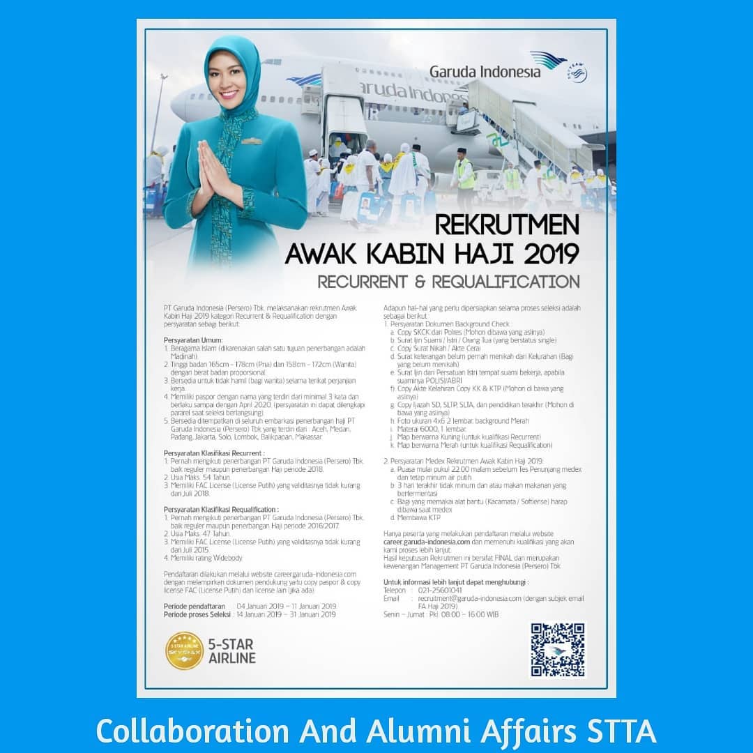 Lowongan Pramugari Haji Garuda Indonesia