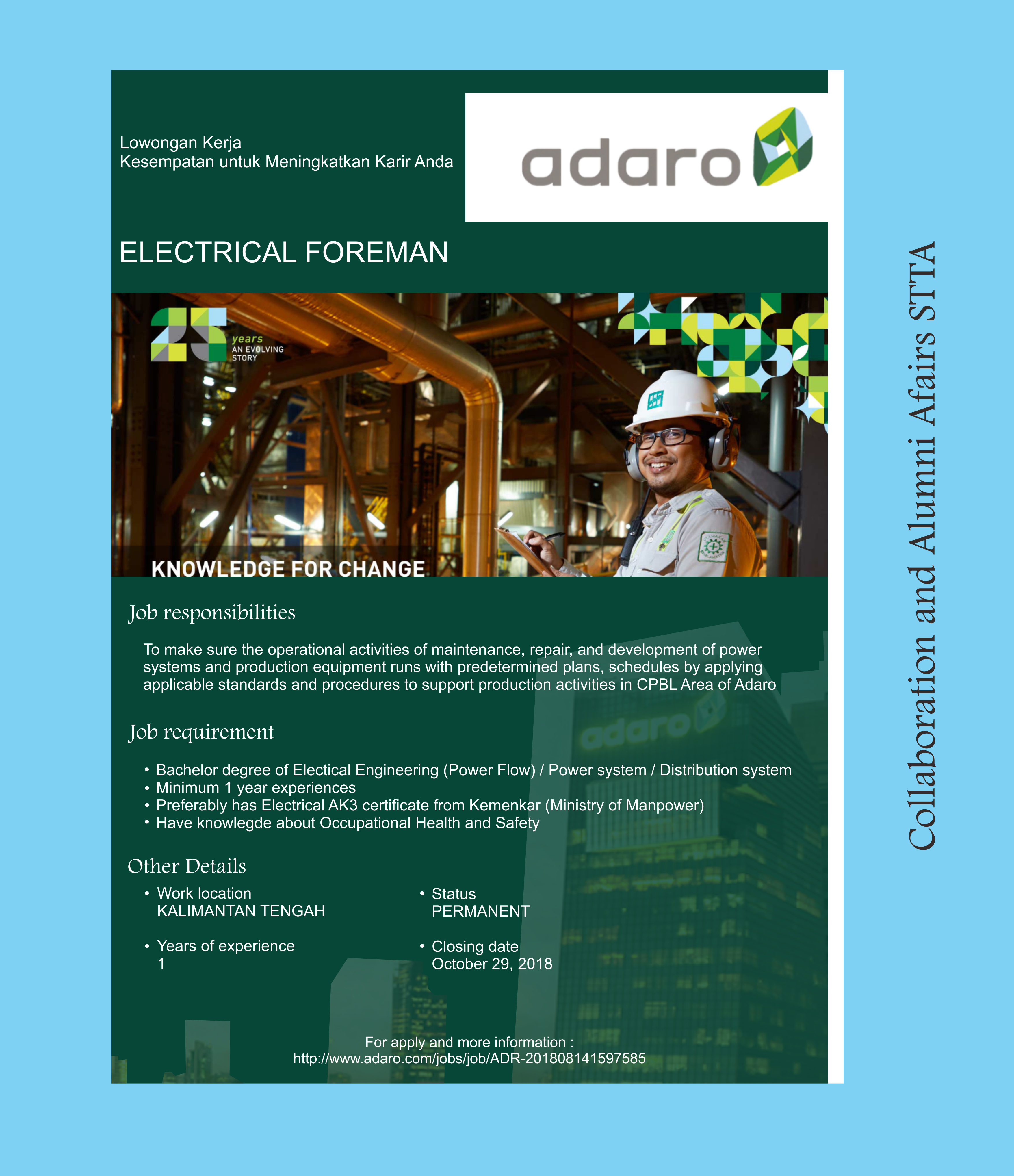 Lowongan Kerja S1 Teknik Elektro