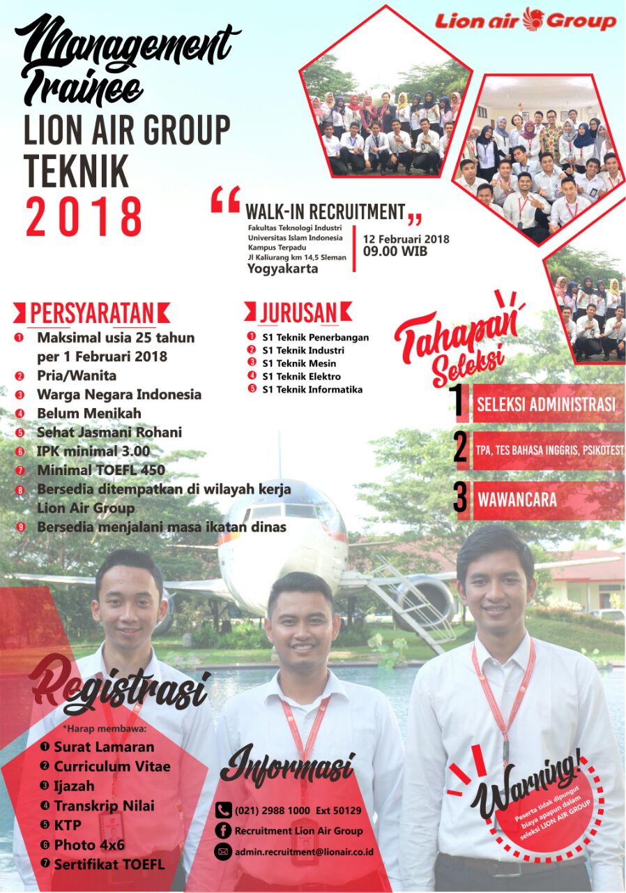 Management Trainee Lion Group Teknik 2018