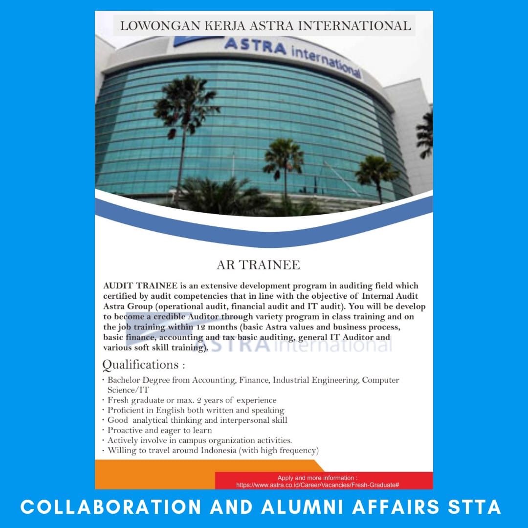 Lowongan Audit Trainee PT. ASTRA Internasional