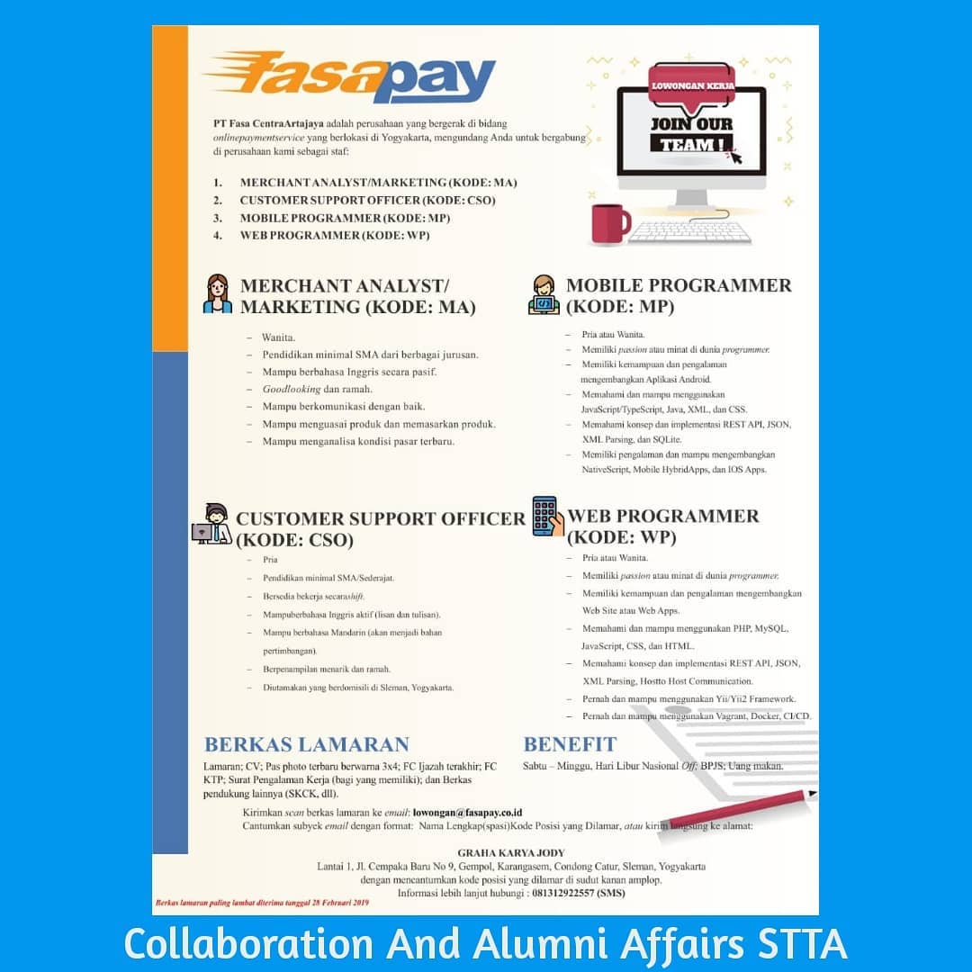Lowongan PT. Fasa Centra Artajaya