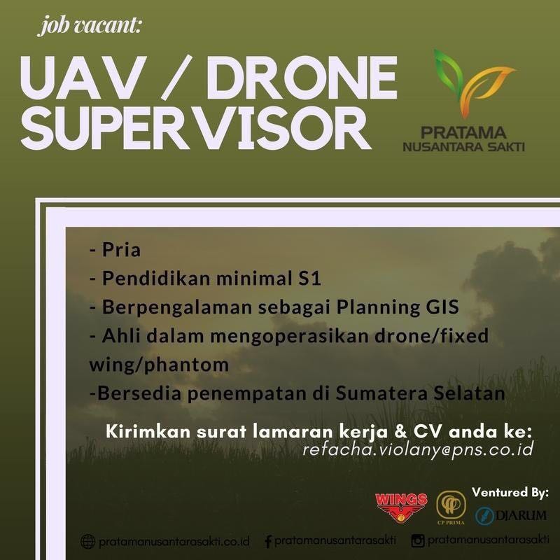 Lowongan UAV / Drone Supervisor